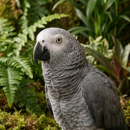 High-resolution reference visual of an African Grey parrot